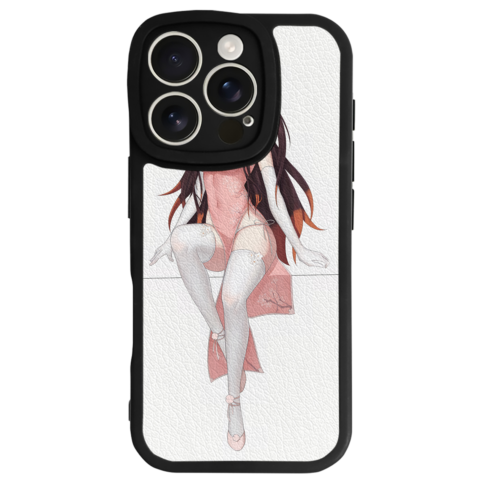 （画像用） 鬼滅の刃（きめつのやいば）竈門 禰󠄀豆子／かまど ねずこ Kamado Nezuko 【iPhone 16シリーズ対応】シリコンスマホケース（レザー調） 材質：シリコン